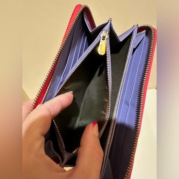 Dior Trotter Patent Orange Long Zip Wallet - Picture 4 of 10